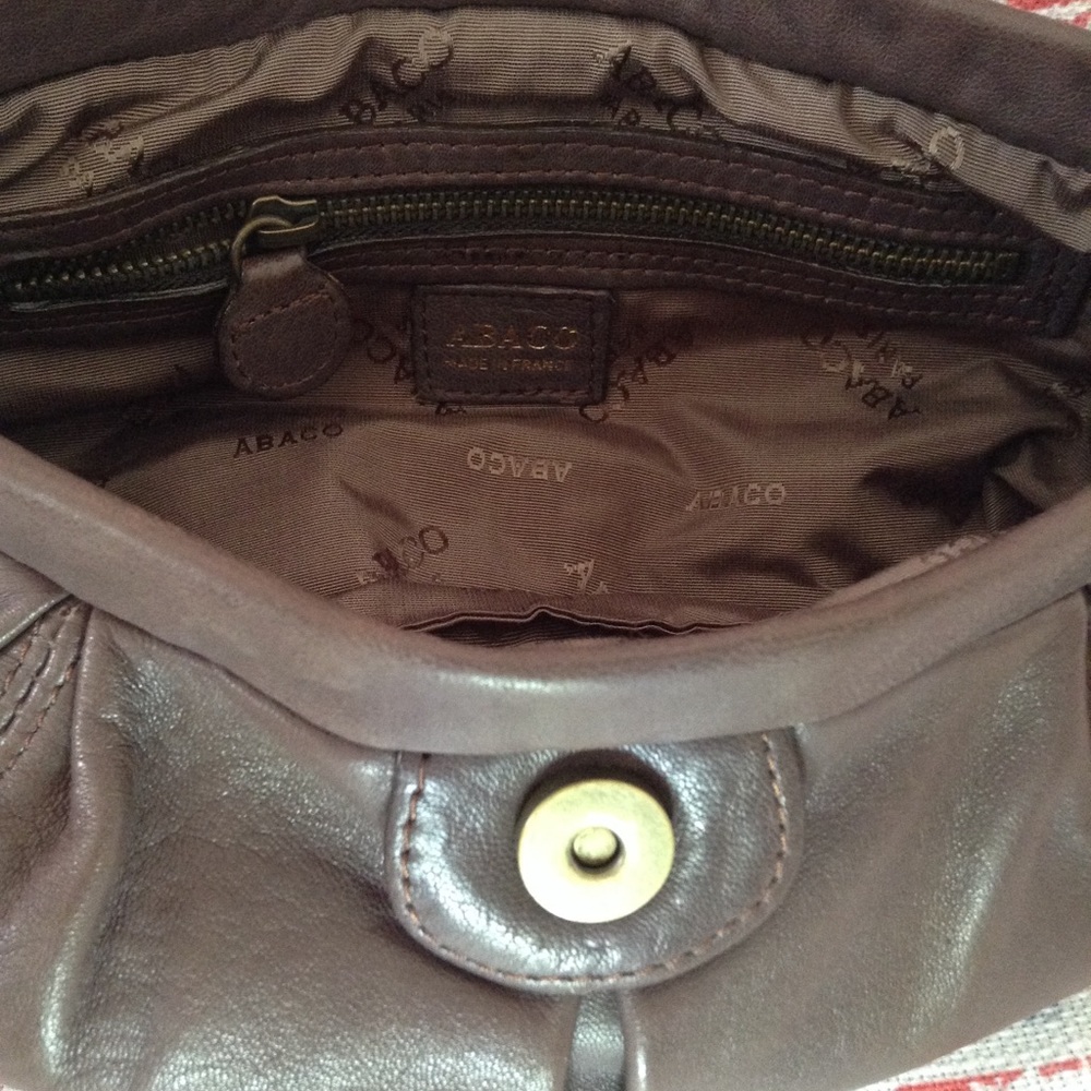 Abaco Paris Aubergine Leather Pouch Clutch - Picture 5 of 6